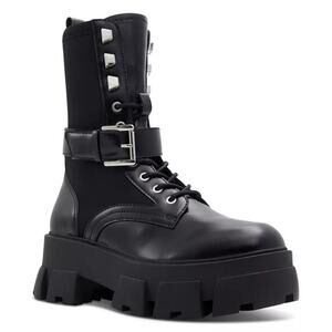 ALDO Grandleap Bootie Buckled Combat Black NEW 8.5 US
